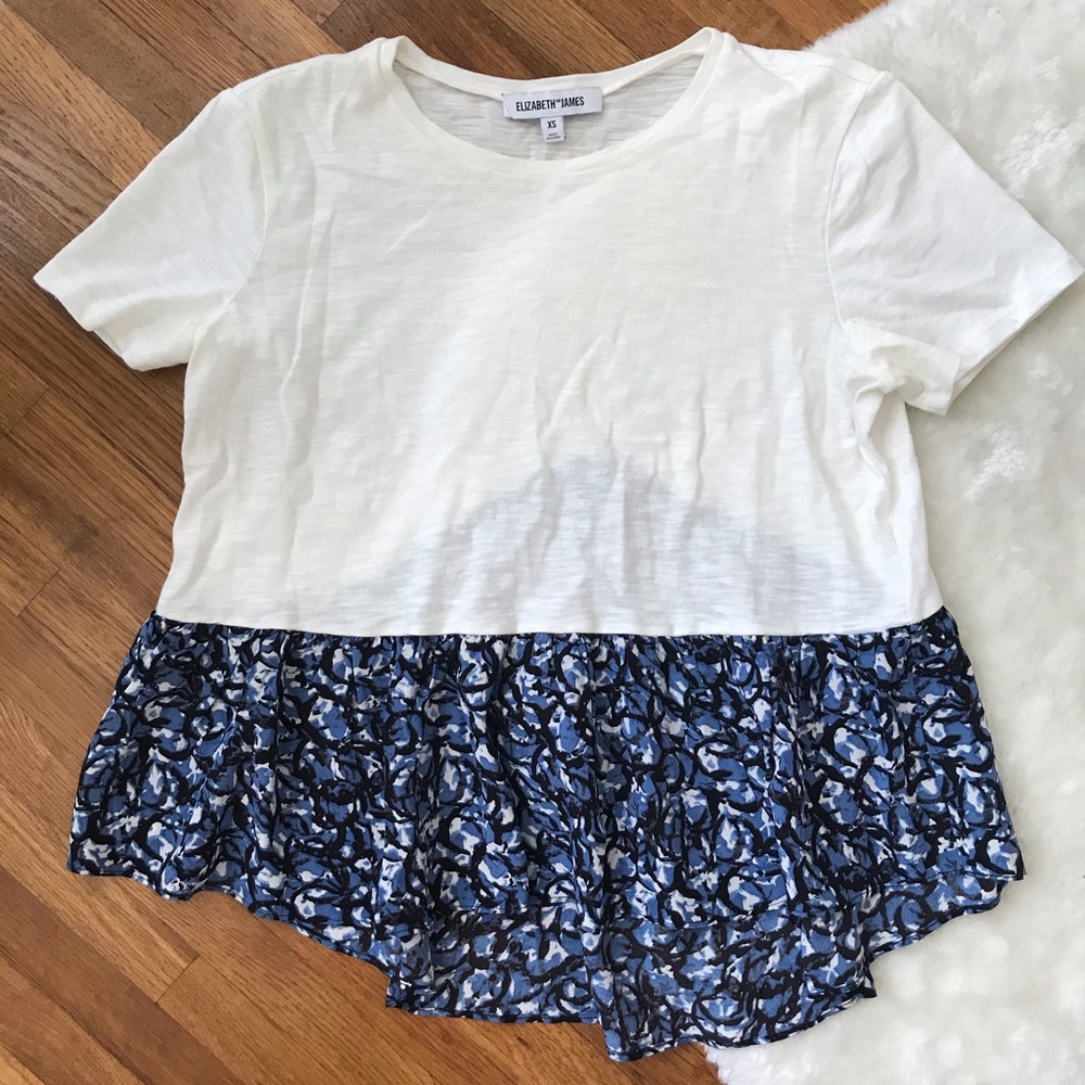 Elizabeth and James floral silk crop t-shirt
